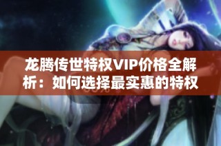 龙腾传世特权VIP价格全解析：如何选择最实惠的特权攻略详解