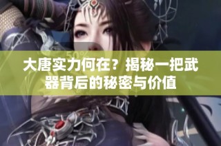 大唐实力何在？揭秘一把武器背后的秘密与价值