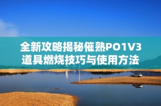 全新攻略揭秘催熟PO1V3道具燃烧技巧与使用方法