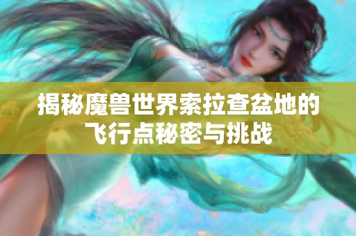 揭秘魔兽世界索拉查盆地的飞行点秘密与挑战