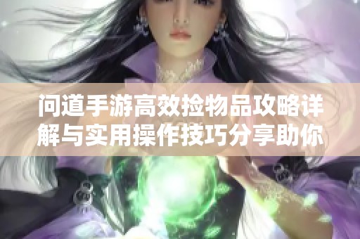 问道手游高效捡物品攻略详解与实用操作技巧分享助你提升游戏体验